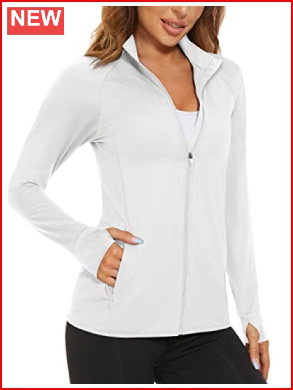 UPF 50+ Lightweight Athletic Sun Protection Full Zip Jacket
